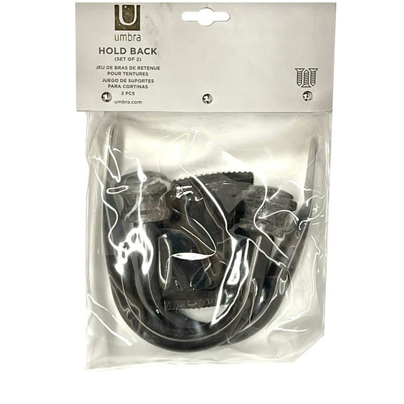 Umbra Stone Marble Curtain Holdbacks, Black, Set of 2