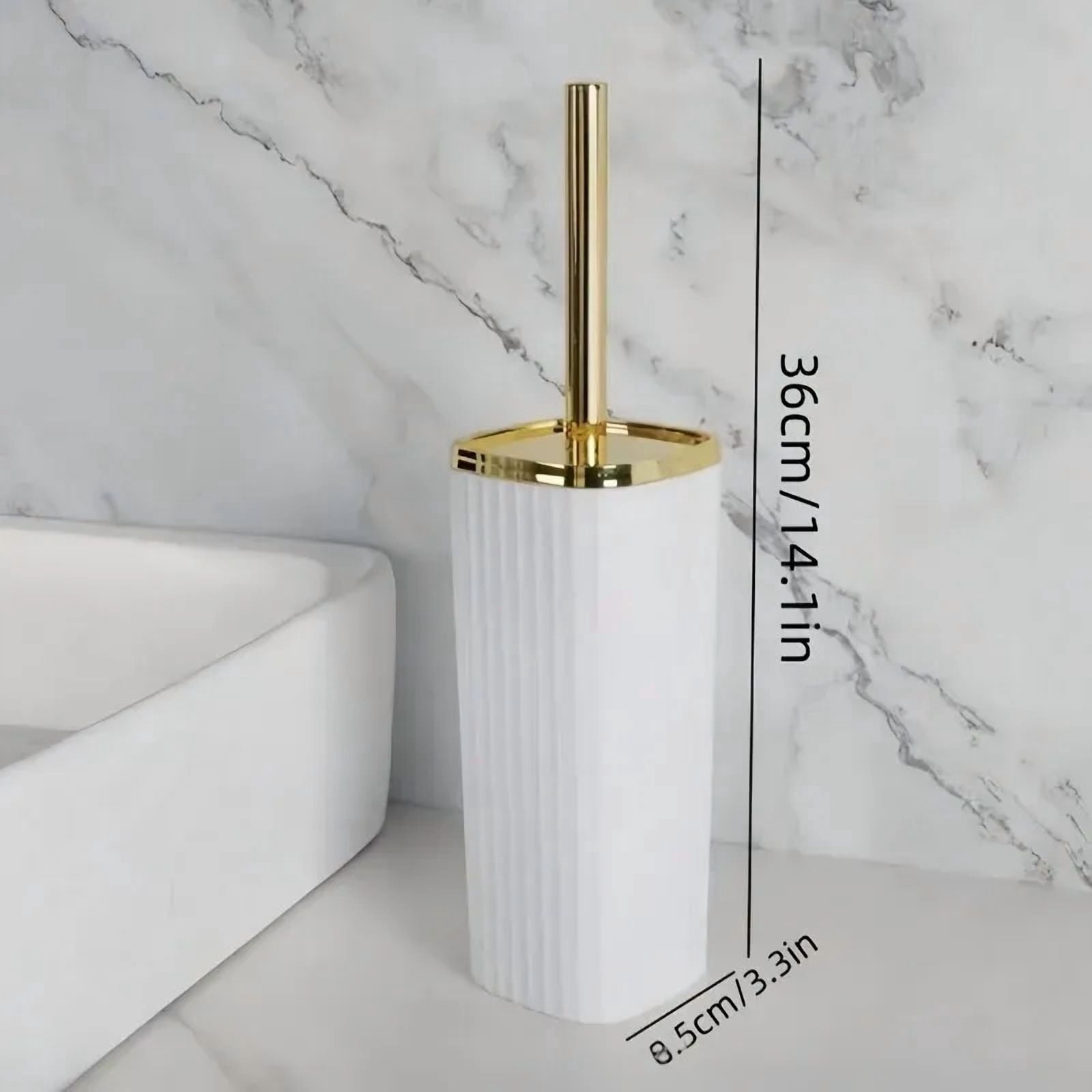 Professional Heavy-Duty 360 °   Rotating Toilet Brush Set with Adjustable Height Handle, Corrosion-Resistant Compact Stand