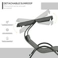 thumbnail image 4 of Outsunny Tanning Chair with Adjustable Sunshade Roof and Padded Headrest - Set of 1, Dark Gray, 4 of 10