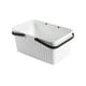 thumbnail image 2 of Cesta portátil de plástico para artículos de aseo con orificios de desagüe • Organizador blanco para almacenamiento en el baño • Soporte para baño de 11,22x7,08x5,31 pulgadas, 2 of 7
