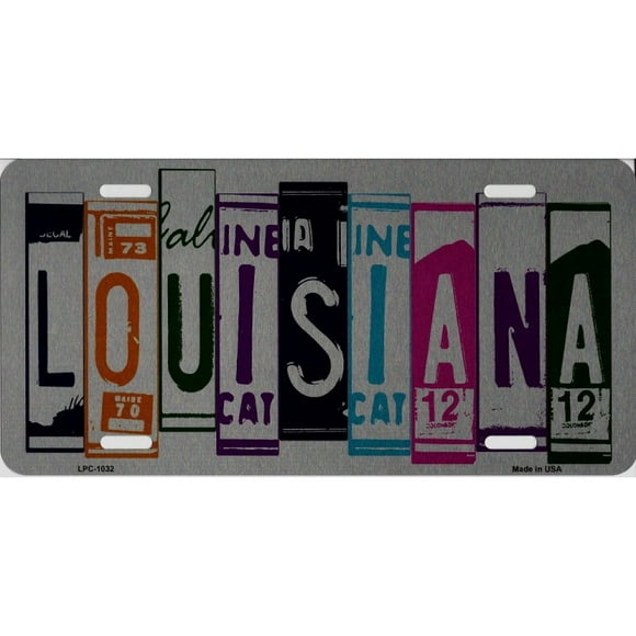 Louisiana Cut Style Metal License Plate