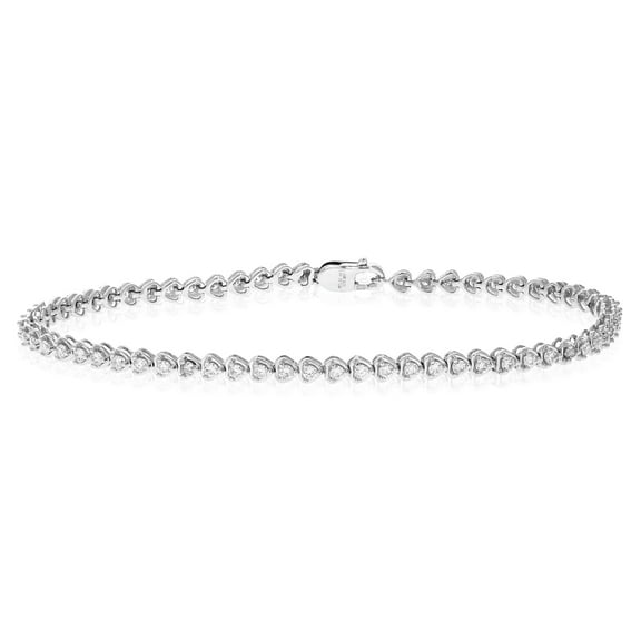 Vir Jewels 1 CTTW 62 Stones Round Diamond Bracelet 14K White Gold Prong Set 7 Inch For Female Adult