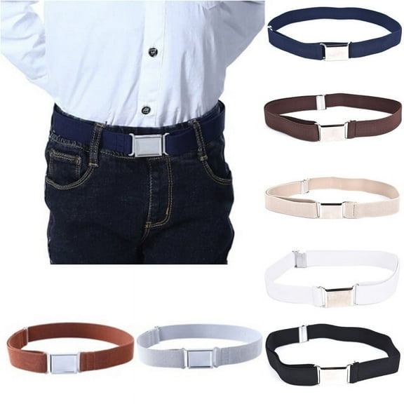 Racing Butterfly Children Solid Color Unisex Canvas Belts Boys Girls Elastic Belt Adjustable