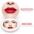 thumbnail image 2 of HTSQYL Travel Mirror with Light, Rechargeable 1x/10x Compact Magnifying Mirror, Dimmable Pocket Mirror,3.5inch Travel Size,Portable for Handbag,Purse,Gift,Pink, 2 of 7