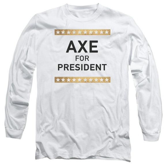 Billions Axe For President Long Sleeve Adult 18/1 T-Shirt White