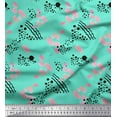 thumbnail image 1 of Soimoi Green Heavy Satin Fabric Brush Stroke & Dots Abstract Printed Fabric 1 Yard 54 Inch Wide, 1 of 3