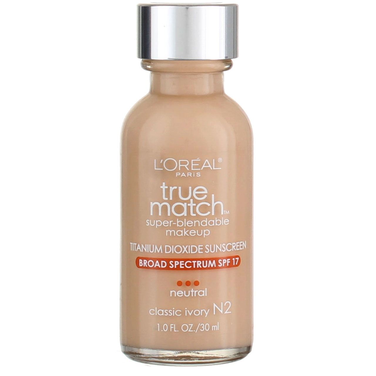 L'Oreal Paris True Match Super Blendable Makeup, Classic Ivory, SPF 17, 1 fl oz