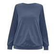 thumbnail image 7 of Diufon Womens Fall Tops Casual Long Sleeve Crewneck Tunic Shirts Solid Color Loose Blouses with Pocket, 7 of 7