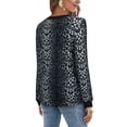 thumbnail image 2 of Tops con estampado de leopardo para mujer, camisetas de camuflaje de manga larga con botones y cuello en V, ropa de calle holgada informal para mujer 2021, 2 of 4