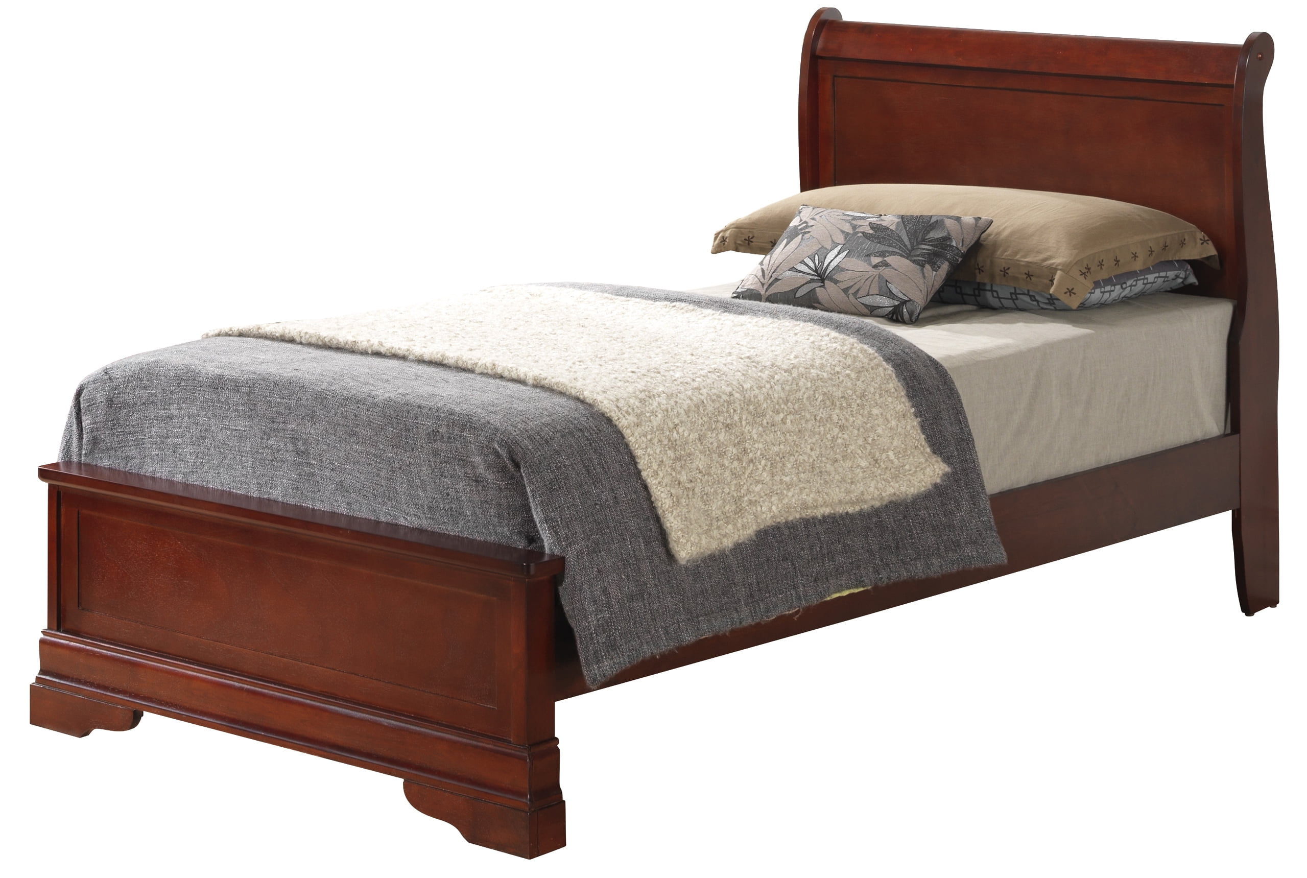 Glory Furniture Louis Phillipe Twin Bed in Cherry Color