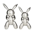 thumbnail image 6 of 12", 11"H Silver Porcelain Abstract Balloon Rabbit Sculpture, by DecMode (2 Count), 6 of 7