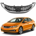 thumbnail image 6 of VioziteGam Grille Front Side Black Chrome Plastic Honeycomb W/ Molding ABS for Honda for Civic DX/EX-L/HF/LX/ Gas/Si 13-15 1pc -163 71122TR3A01, 6 of 10