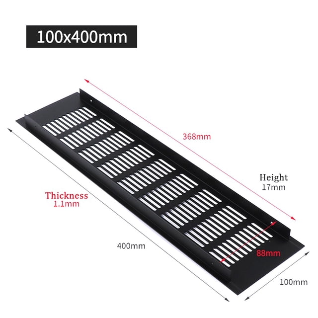 Bgsha 100mm Aluminium Rectangular Cabinet Wardrobe Air Vent Grille Ventilation-Cover
