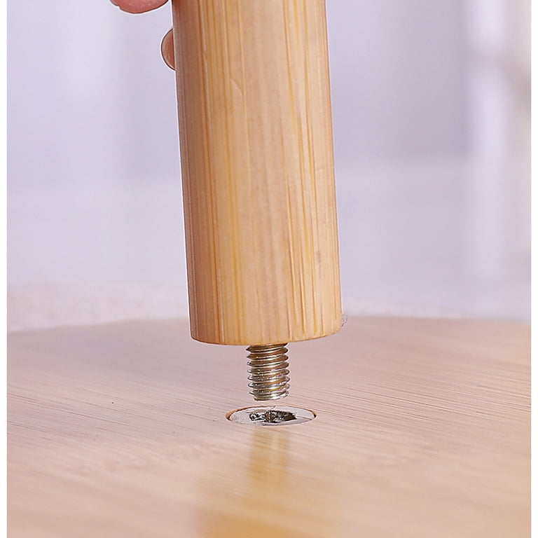 NAWAZJEE Wooden Coffee Mug Tree – 6 Hooks, Thick Base Countertop Stand (Yellowish)