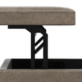thumbnail image 2 of Owen 42 inch Wide Mid-Century Modern Lift Top Large Coffee Table Storage Ottoman in Distressed Smoky Grey Brown Vegan Leather, 2 of 12
