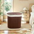 thumbnail image 2 of Foldable Bamboo Laundry Hamper with Lid – Large Capacity 120 L, Lightweight, Breathable Clothes Basket for Bedroom, Bathroom, Closet, 2 of 7