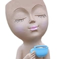 thumbnail image 2 of Resina Café Chica Estatua Maceta Adornos Florero Arreglo Florero (Caqui) Likrtyny Libre de BPA, 2 of 7