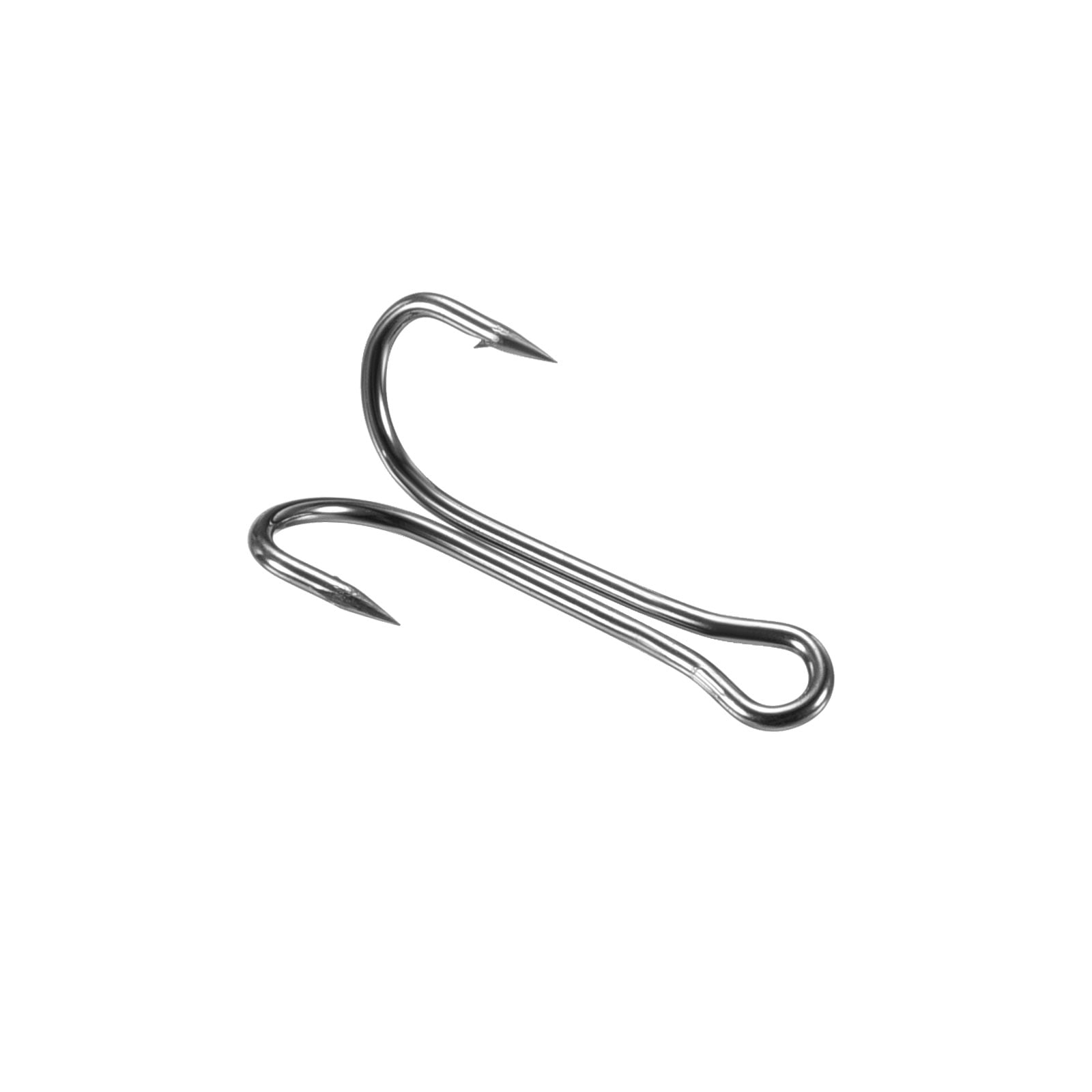 8 0.71" Carbon Steel Double Fish Hooks Sharp Barbed Frog Hook, Black