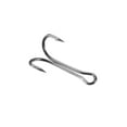 thumbnail image 1 of Gancho de pescado doble de acero al carbono 8# 0.71" con espinas, negro, paquete de 20, 1 of 5