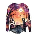 thumbnail image 4 of Towmus Halloween Shirts for Women Sweatshirt Cute Doll Graphic Pullover Tops Funny Novelty Pumpkin Print Crewneck Sweatshirts, 4 of 6