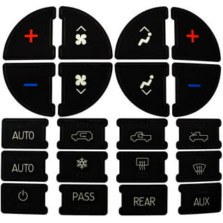 AC Dash Button Repair Kit, Car Button Decals - Best for Fixing Ruined Faded  Buttons Sticker Replacement Fits 07-14 Cadillac Escalade