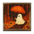 thumbnail image 2 of Natural Wood Framed Cute Ghost Reading Book Halloween Wall Art Print 20x20cm Vintage Spooky Pumpkin Illustration Wall Hanging Decor For Bedroom Living Room Holiday Tabletop Picture, 2 of 7