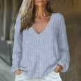 thumbnail image 1 of T-Shirt à Manches Longues pour Femmes Seductiva Liquidation Femmes Hauts Amples en Coton et Lin Blouse à Imprimé Stylée pour Femmes Grande Taille T-Shirt à Manches Longues à Col en V, 1 of 5