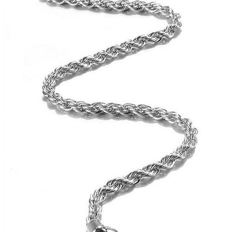 Frogued Women's Men's 925 Sterling Silver Twist Chain Necklace