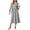 Gray, variant on Summer Dresses for Women 2026 Round Neck Polka Dot Long Elastic Cuff Puff Sleeve High Waist Flowy Casual Midi Dress for Loungewear Vacation Daily Wear