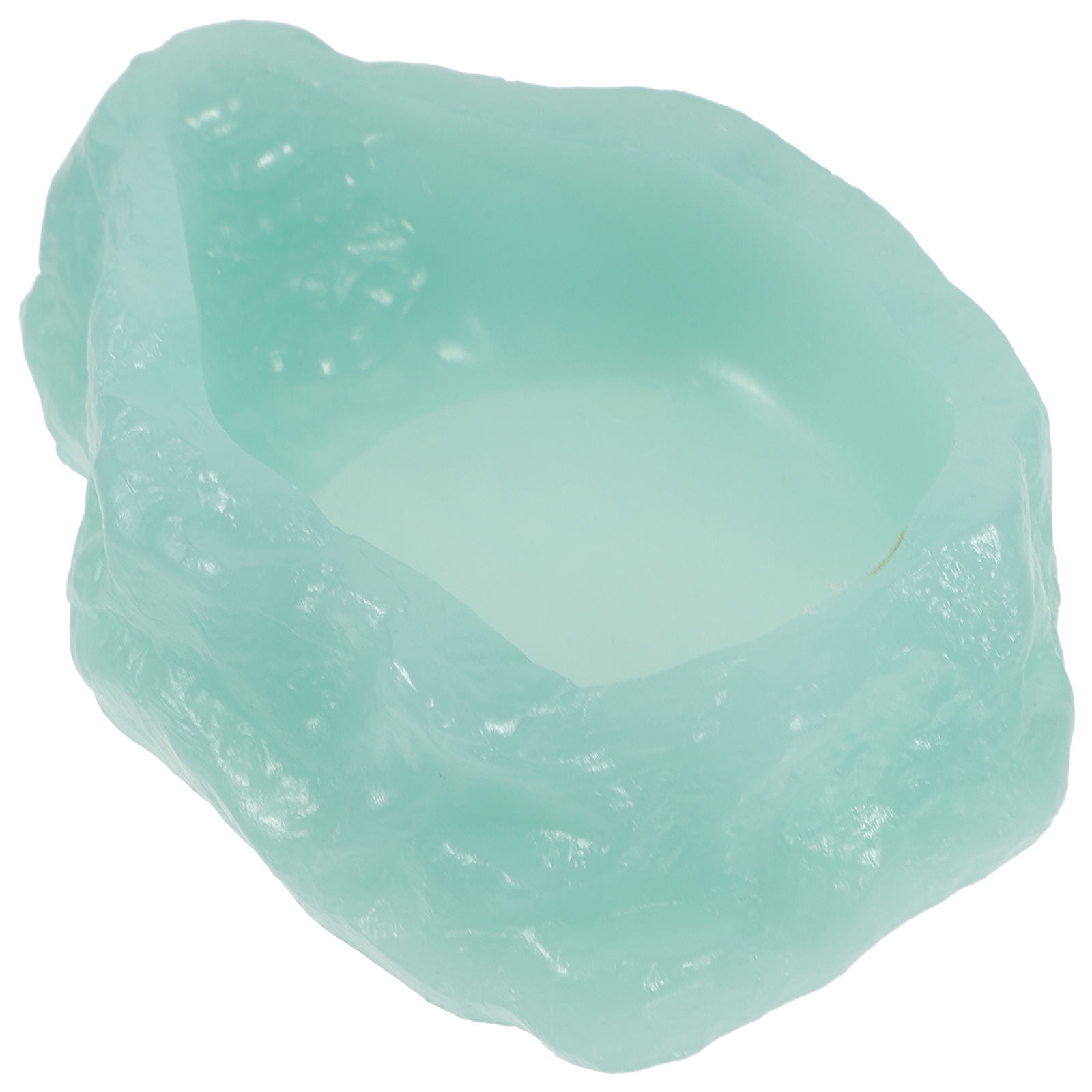 RENACLIPY Light Green Resin Reptile Water Dish Feeding Bowl for Amphibians and Small Pets