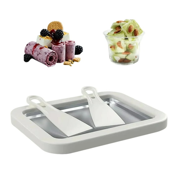 Ice Cream Roll Maker Rolled Ice Cream Machine, Sweet Spot Pan, Instant Cold Plate, Ideal for Making Rolled Ice Cream Soft Serve Slushies Frozen Yogurt Sorbet and Gelato (Milk White)