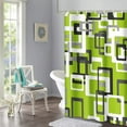 thumbnail image 3 of Shower Curtain Modern Lime Green Black Gray White 72"x72" Home Decor Waterproof Bath Bathroom Curtain Set with Hooks, 3 of 6