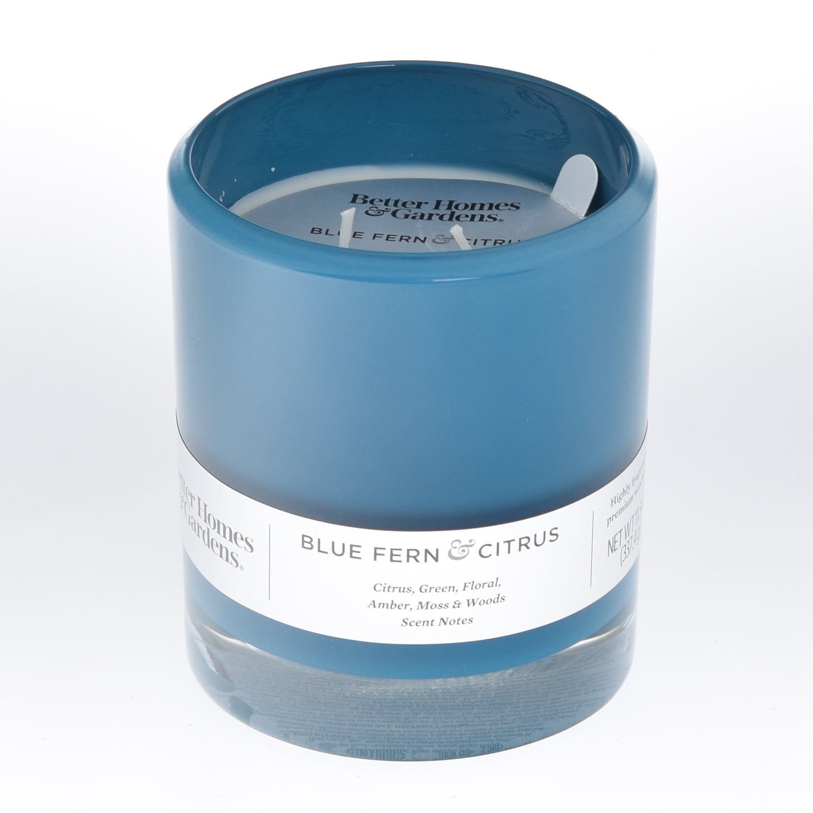 Better Homes & Gardens Blue Fern & Citrus 12oz Scented 2-wick Candle