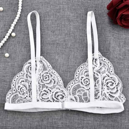 

EleaEleanor Fashion Women Hollow-out Transparent Bra Comfortable Breathable Lace Underwear Bras