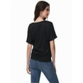 thumbnail image 5 of Women's V-Neck Dolman Top - Short Sleeve Solid Color Blouse with Side Shirring Detail, Casual Loose Fit T-Shirt, 5 of 6