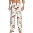 thumbnail image 2 of Picia Floral Mushroom Mens Soft Woven Cotton Elastic Waistband Sleep Pajama Pant Lounge Sleep Pant With Pockets And Drawstring-Large, 2 of 9
