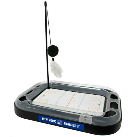 UPC: 0849790111738 | Pets First NHL New York Rangers CAT Scratcher Toy with Catnip Plush & Feather Cat Toy 5-in-1 Kitty Toy