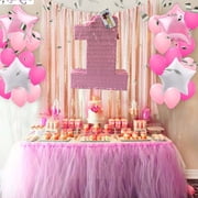 APINATA4U 20 Large Solid Light Pink Number One Pinata First Birthday