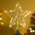 thumbnail image 1 of Christmas Star Tree Topper, 11.8 Inch Christmas Tree Star Topper with Lights and Beads, Battery Operated Tree Toppers Christmas Decorations Xmas Tree Holiday Party, Gold, 1 of 9
