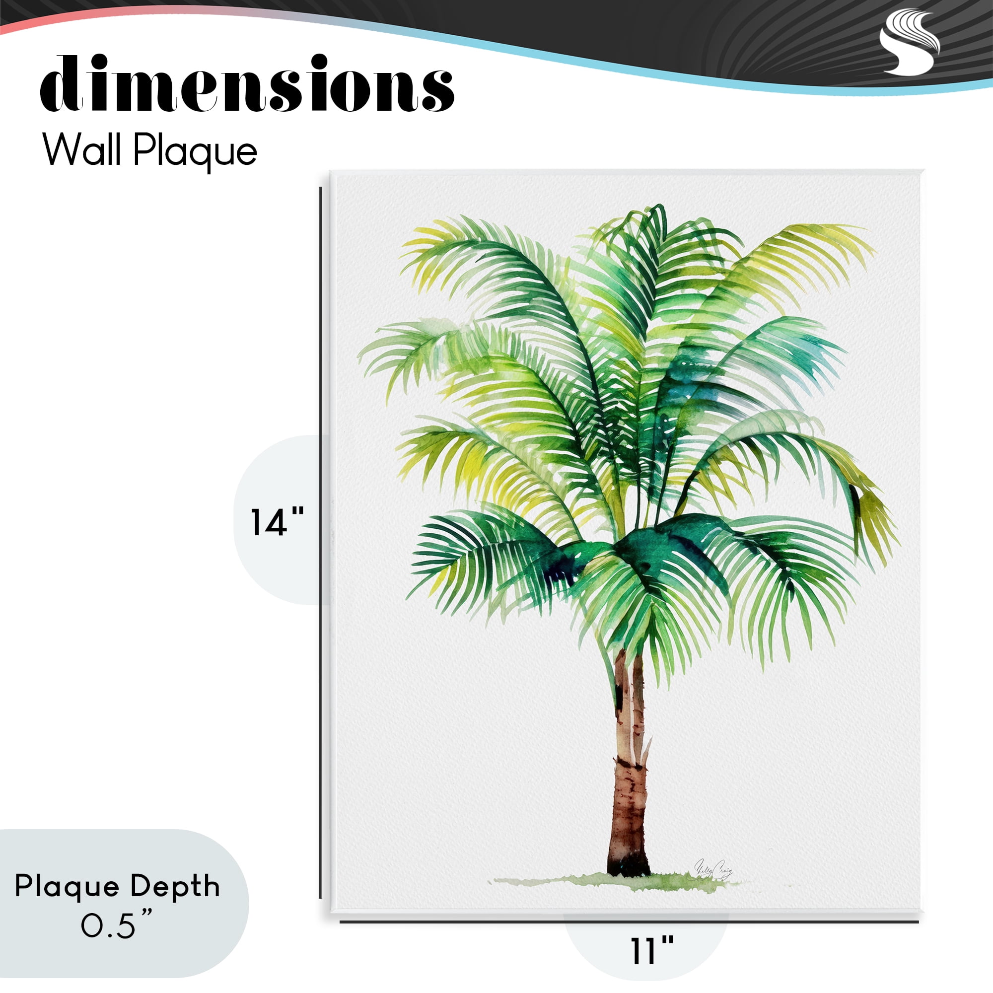 Stupell Industries Breezy Fronds Palm Wall Plaque Art, design by Shelly Craig
