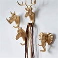 thumbnail image 3 of Ganchos de pared de animales Ganchos resistentes Ganchos multiusos creativos para ropa Sombreros Bufandas Vestidos Toallas Bolsas Ganchos de almacenamiento en el hogar,Rhino Gold Vhermosa LF-0119, 3 of 3
