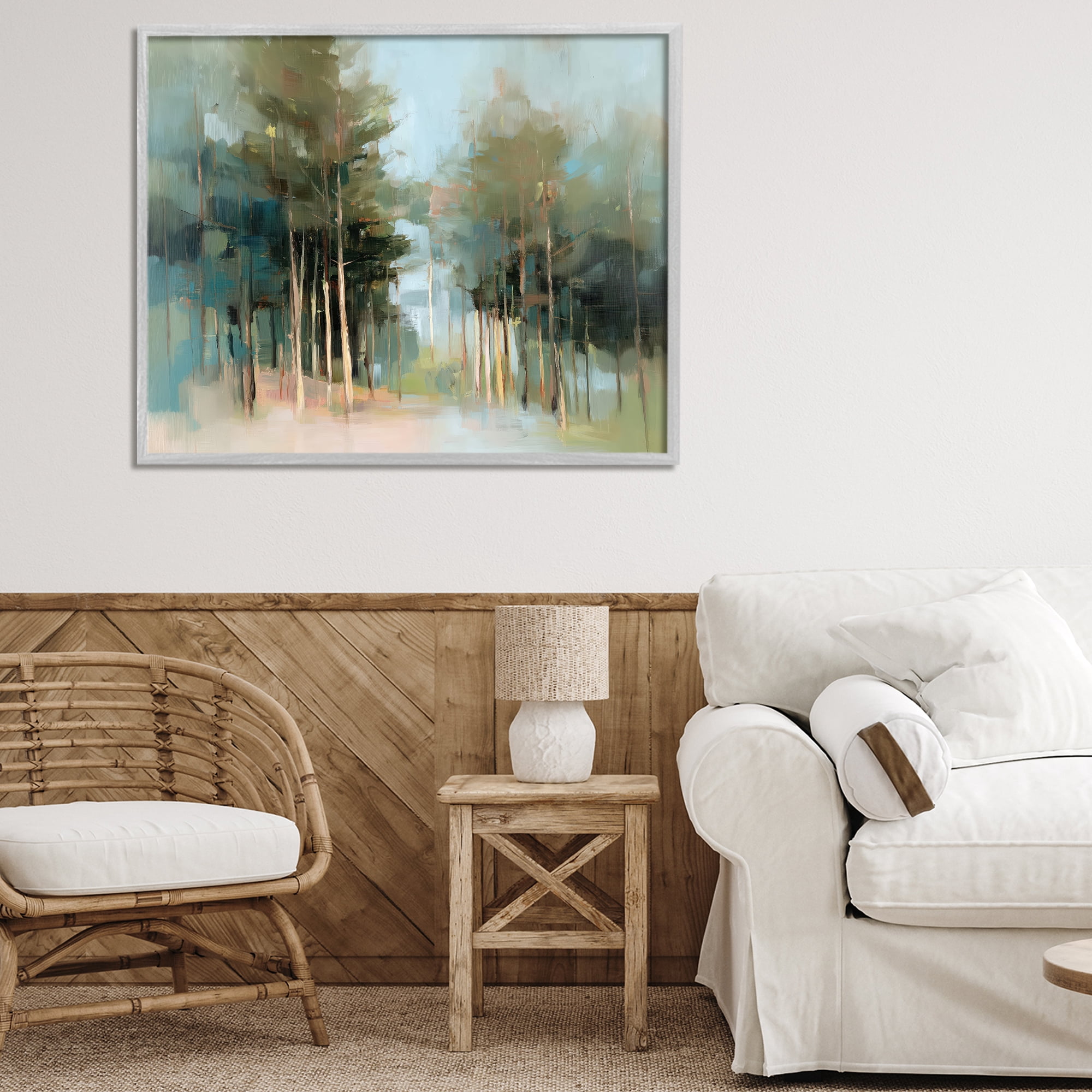 Stupell Industries The Grove Impressionist Forest Gray Framed Giclee Art, design by Kim Curinga