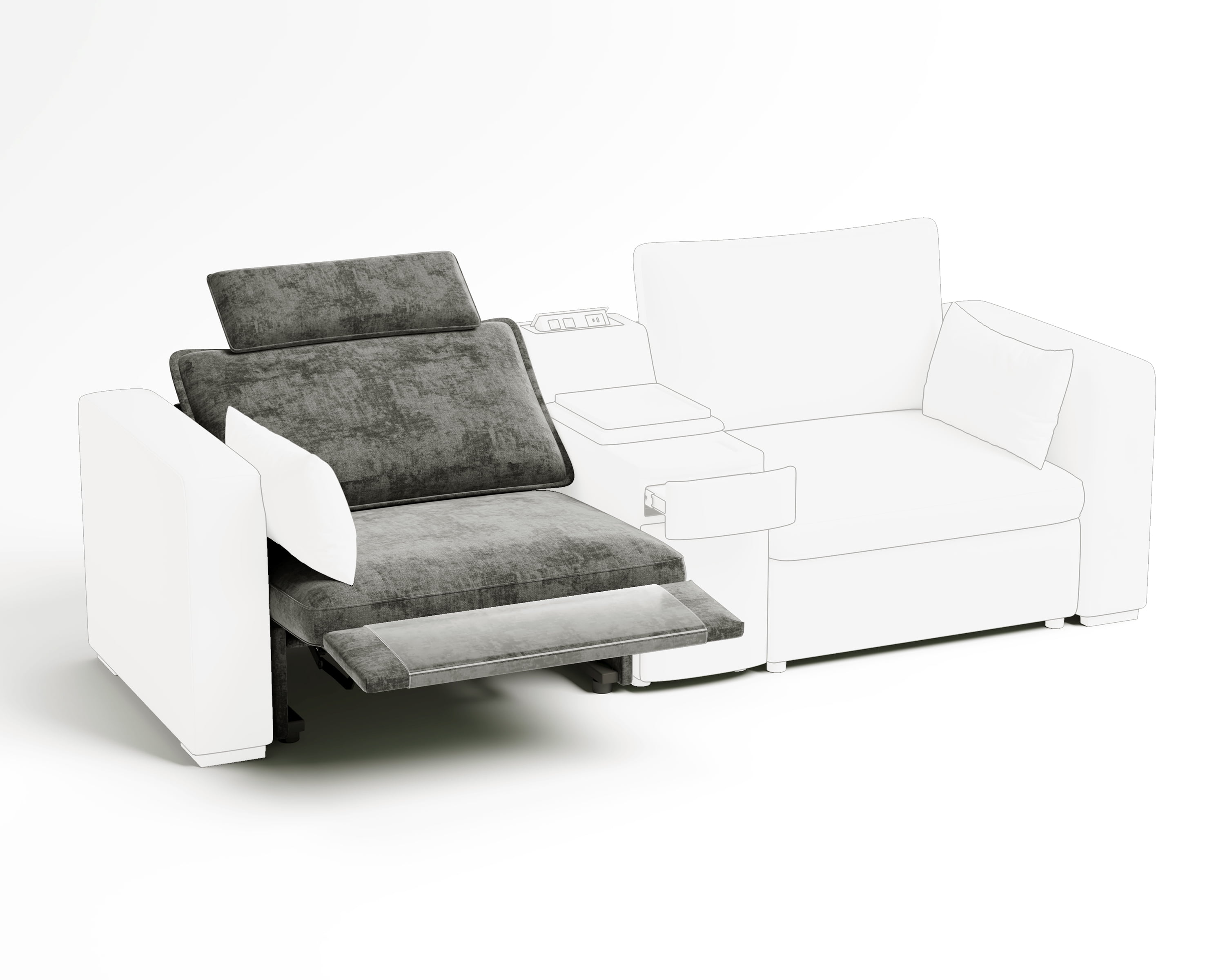 BEDEEP Chenille Power Recliner, Gray