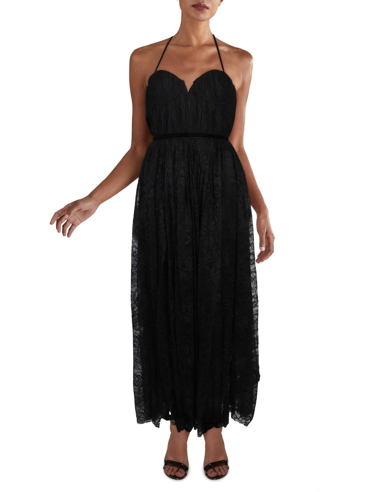 Sau Lee Womens Selena Lace Long Evening Dress