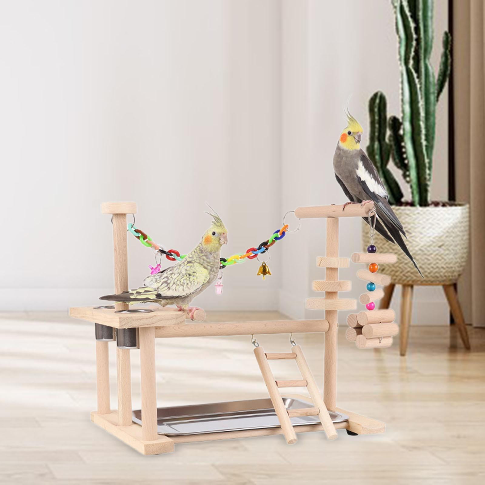 EHJRE Parrot Bird Playground, Pet Bird Supplies, Bird Toys Set, Parrot Play Stand for Finches, Macaws, Parakeets, Parrots, Cockatiels, Small