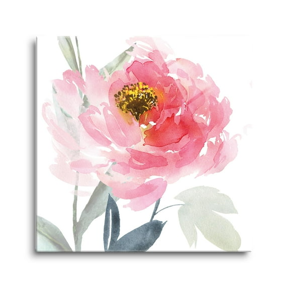 Vivid Flower Fuchsia Floral 24 x 24 Glass Wall Hanging Sign