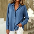 thumbnail image 6 of Women's Long Sleeve Button Down Shirts Collared Basic Dress Shirt Loose Fit Casual Tops with Chest Pocket, 6 of 7