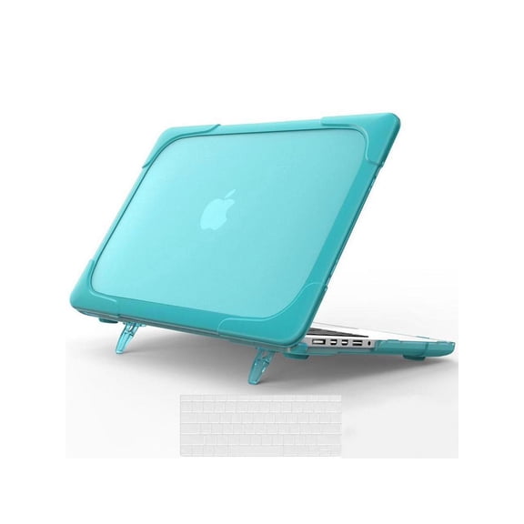 For MacBook Pro 13 Inch Retina Case (Version 2015/2014/2013) [Heavy Duty][Snap on][Dual Layer] Hard Cover with Foldable Stand & Keyboard Cover for Mac Pro Retina 13.3 Model A1502 A1425