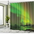 thumbnail image 5 of Ambesonne Aurora Borealis Shower Curtain, Tranquil View, 69"Wx84"L, Lime and Reseda Green, 5 of 5