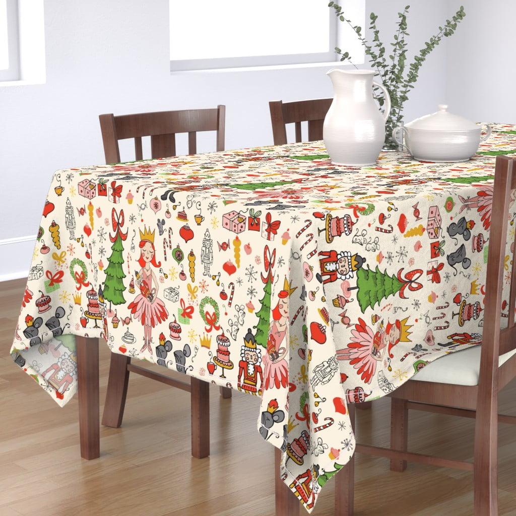 Cotton Sateen Tablecloth, 70" x 120" Sweet Dreams Nutcracker